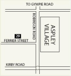 Map to Ferrier St, Aspley on the north side of Brisbane